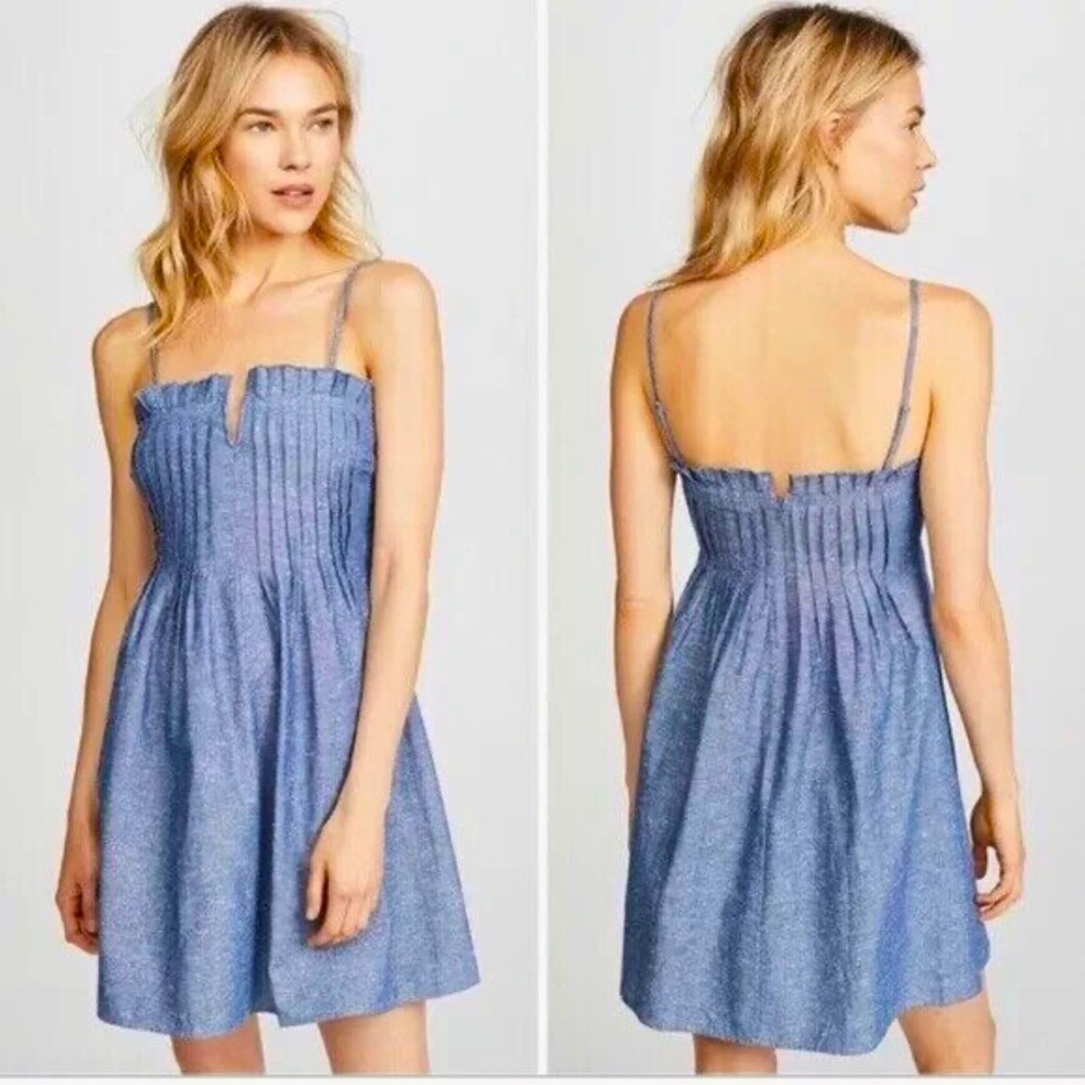 Denim Pintuck Cami Dress EUC